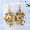 Halloween Floral Skull Drop Earrings