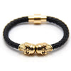 Punk Genuine Skull Leather Bracelet