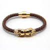 Punk Genuine Skull Leather Bracelet