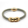 Punk Genuine Skull Leather Bracelet