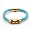 Punk Genuine Skull Leather Bracelet