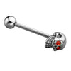 Skull Head Stainless Steel Tongue Piercing Rings