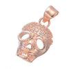 Crystal Micro Pave Zircon Skull Pendant Necklaces