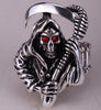 Grim Reaper Stone Eyes Skull Rings