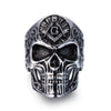Stainless Steel Masonic Skull Personality Ring