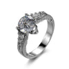 Crystal Angel Wings Skull Rings