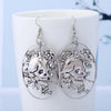 Halloween Floral Skull Drop Earrings