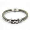Punk Genuine Skull Leather Bracelet