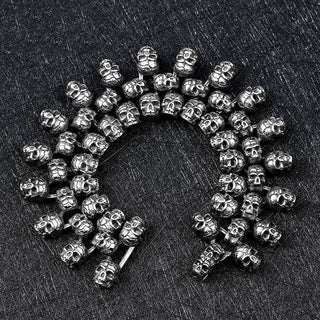 Stainless Steel Multi Skull Bracelet - designfullprint