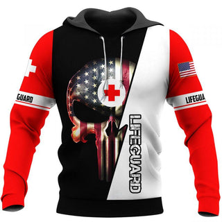 Skull Gift Gift For Army US LifeGuard Skull Unisex US Size Hoodie