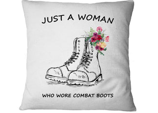 Gift For Army Just a Woman Who Wore Combat Boots Pillow HG