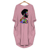 Black Pride Watercolor Man Black History Month Batwing Pocket Dress Black And Proud 365