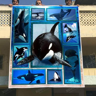 Cute Orca Whale Blanket HG