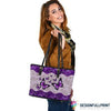 Gift For Butterfly Lover Purple Butterfly Small Leather Tote Bag HG