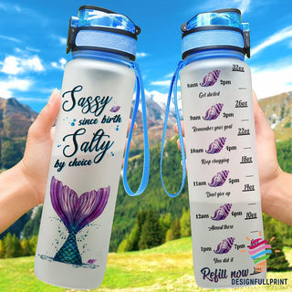 Sassy Since Birth Salty By Choice Mermaid Water Track Bottle NHD