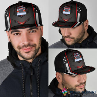 Gift For Trucker Truck Red Flag Trucker Hat HG Gift For Farmer
