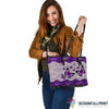 Gift For Butterfly Lover Purple Butterfly Small Leather Tote Bag HG