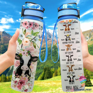 Cow Flower Water Track Bottle NHD