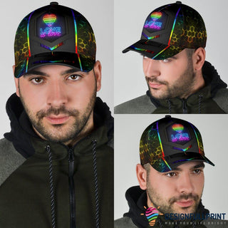 Pride Gift For LGBT Love Is Love Lgbt Neon Hexagon Cap HG