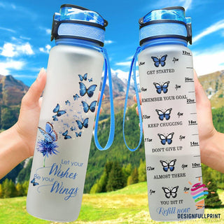 Gift For Butterfly Lover Let Your Wishes Be Your Wings Butterfly Water Track Bottle NHD