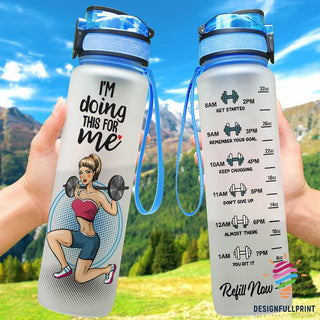 Im Doing This For Me Lifting Fitness Girl Water Track Bottle NHD