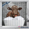 Beef Cattle Shower Bathtub Curtain Cow HG