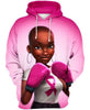 3D Pink Warrior Breast Cancer Awareness Unisex  Zipup/ Pullover Hoodie T-shirt Sweatshirt