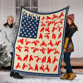 Moto Riding US Flag Blanket HG