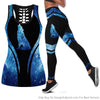 Gift For Wolf Lover Wolf Silhouette with Stars and Moon Tank Top And Leggings Set
