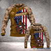 Us Flag Brown Personalized Riggers Hoodie HG