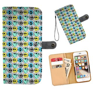 Sugar Skull Design Cell Phone Wallet Case for Universal Models 001 - designfullprint
