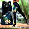 Gift For Turtle Lover Amazing Polynesian Turtle With Plumeria Flowers Tank Top And Leggings Set HG