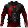 Gift For Wolf Lover Der Red Moon Wolf Unisex Größe Hoodie LN