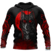 Gift For Wolf Lover The Red Moon Wolf Unisex Size Hoodie LN
