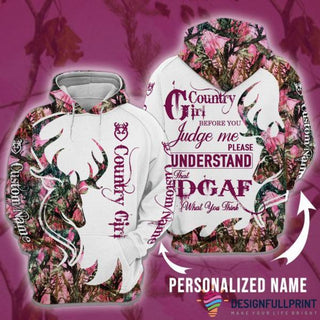 Personalized Name Coutry Girl Unisex Hoodie HG
