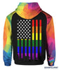 Pride Gift For LGBT Rainbow American Flag LGBT USA Flag Hoodie HG