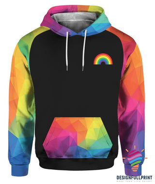 Pride Gift For LGBT Rainbow American Flag LGBT USA Flag Hoodie HG