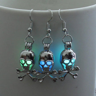 Trendy Skull Head Luminous Cute Earrings