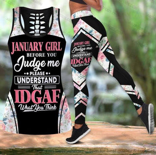 January Girl IDGAF What You Think Tank Top and Leggings Set HH